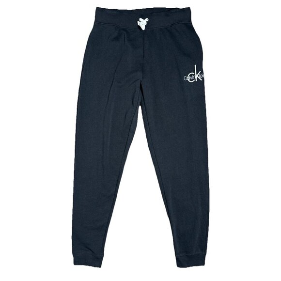 Calvin Klein Sleepwear Medium Sweatpants Women’s Black Logo Joggers Pockets - Picture 1 of 9